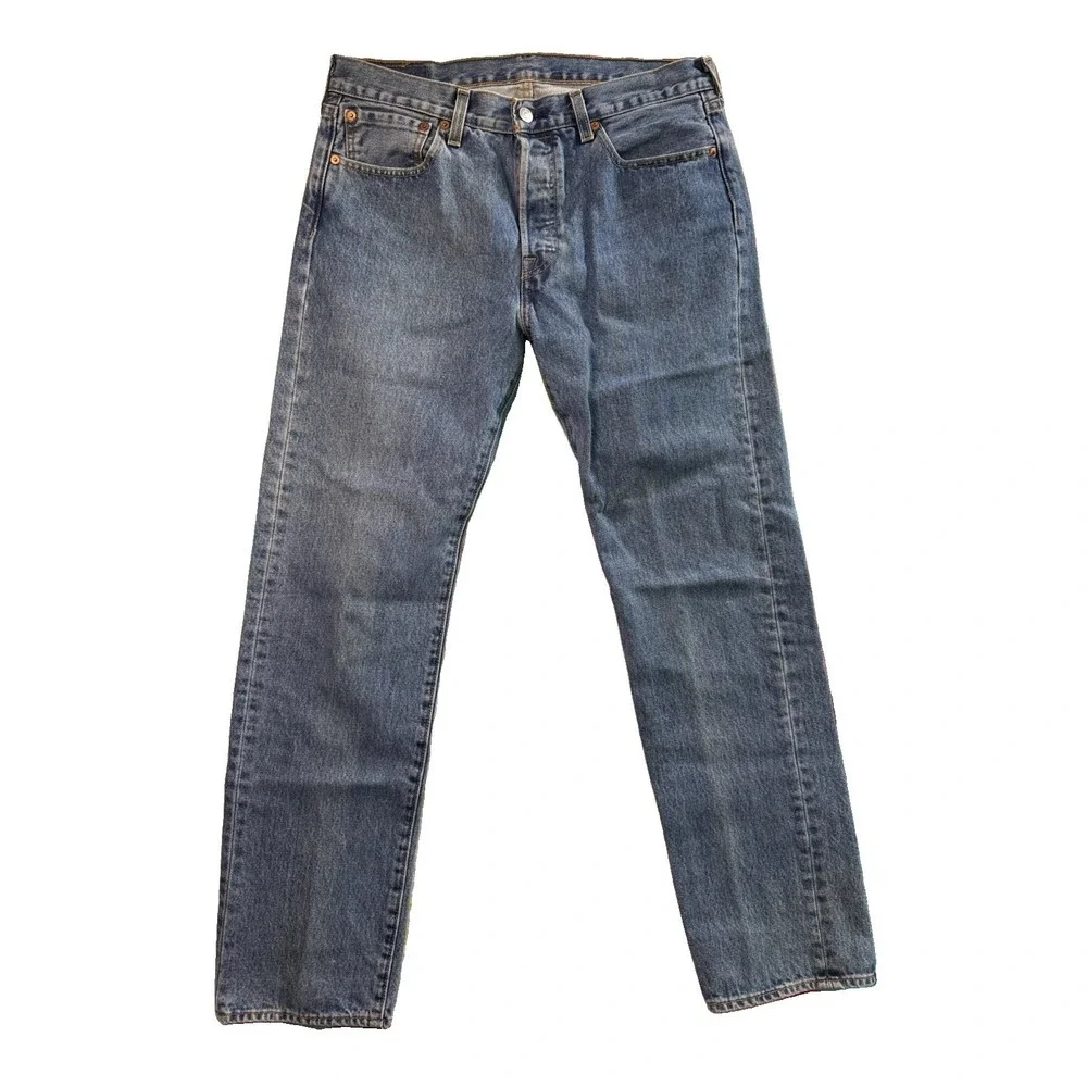 Levi's 501 Men Jeans 32x32 Straight Blue Button Fly Red Tab Denim Tag EUC